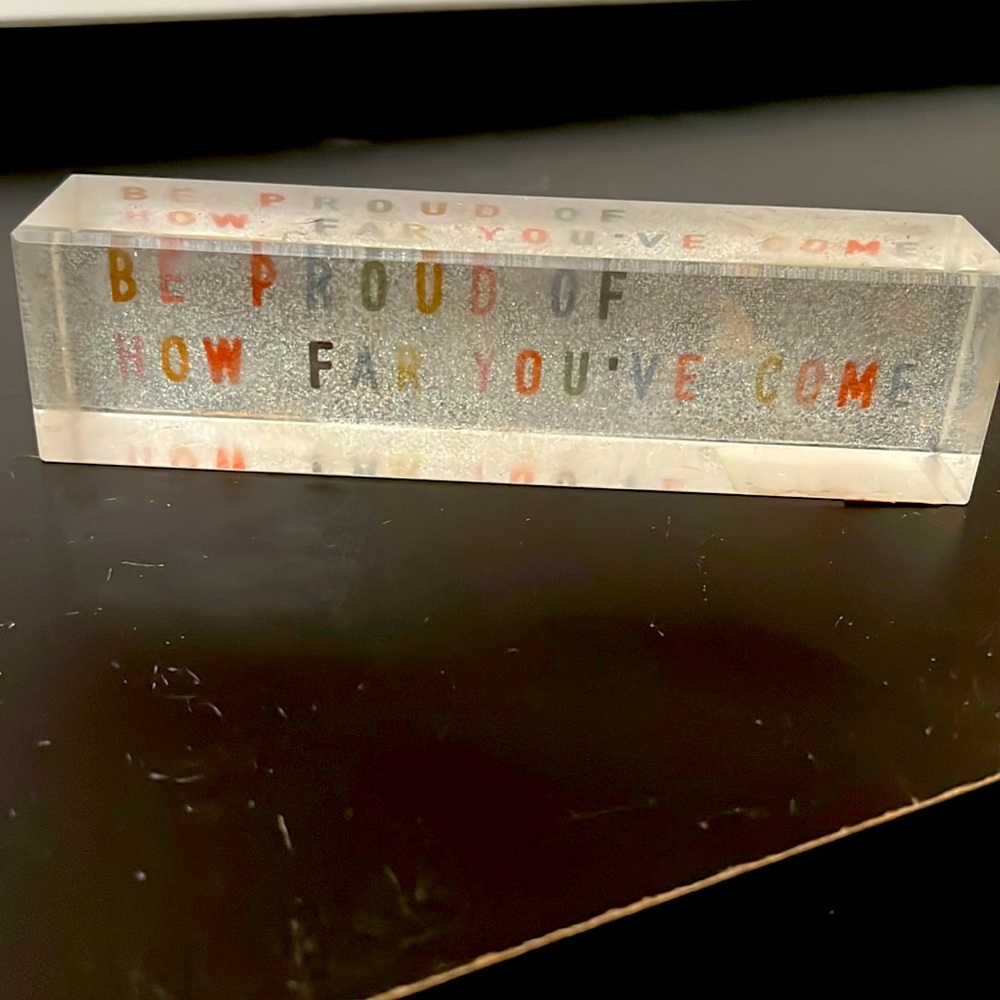 Clear block paperweight